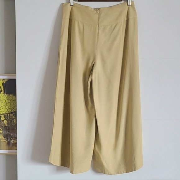 VINCE. Belted Palazzo Cullotes, Size 8, Beige, NWT - Picture 8 of 14